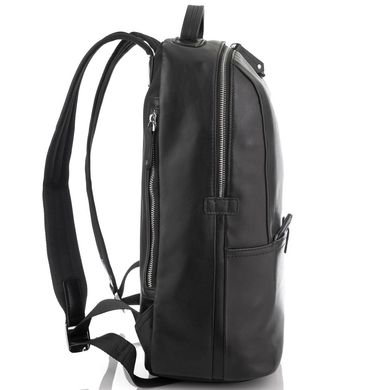 Мужской кожаный рюкзак для ноутбука на один отдел Tiding Bag NM29-88056A Черный