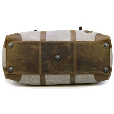 Дорожня сумка-баул зі шкіри Crazy Horse і тканини Canvas RGj-1633-4lx TARWA Чорний