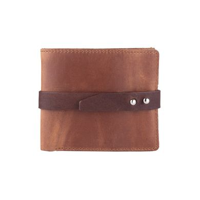 Зручний маленький гаманець на кобурною гвинті з натуральної шкіри темно рижого кольору