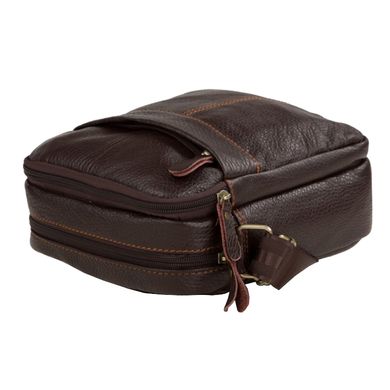 Мужская кожаная сумка на плечо Borsa Leather 10m1025-brown