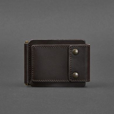 Чоловіче шкіряне портмоне коричневий 10.0 затискач для грошей Blanknote BN-PM-10-choko