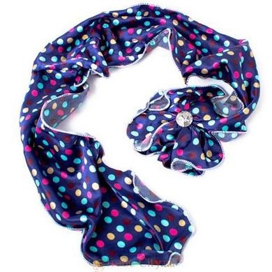 Женский шарф-украшение в яркий горошек ETERNO ES3051, Синий