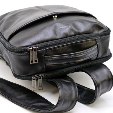 Мужской кожаный рюкзак (наппа) городской TARWA GA-7280-3md Черный