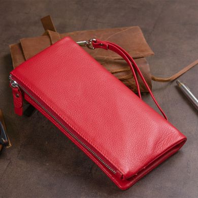 Гаманець-клатч зі шкіри з кишенею для мобільного ST Leather 19315 Червоний