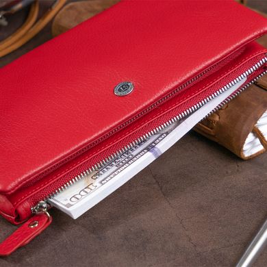 Гаманець-клатч зі шкіри з кишенею для мобільного ST Leather 19315 Червоний