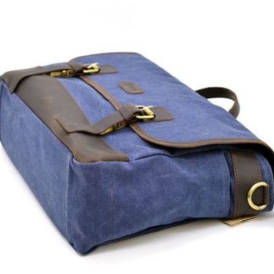 Портфель чоловічий з тканини канваc з шкіряними вставками RK-7880-4lx TARWA Синій