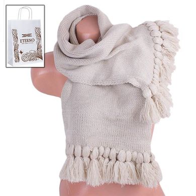 Светлый шерстяной шарф для женщин ETERNO ES0206-13-beige, Бежевый