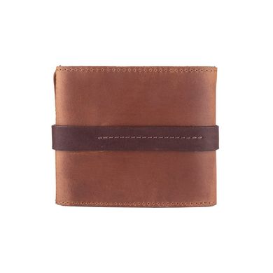 Зручний маленький гаманець на кобурною гвинті з натуральної шкіри темно рижого кольору