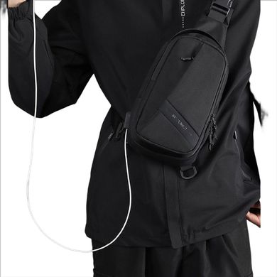 Текстильная сумка-слинг черного цвета Confident AT08-2113A Черный