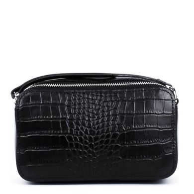 Женская черная маленькая кожаная сумка на плечо с текстурой рептилия Grays F-CR-BB-4503A Черный