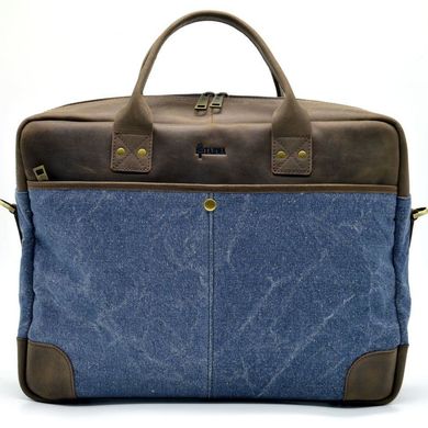 Мужская сумка парусина+кожа RK-0458-4lx TARWA Коричневый