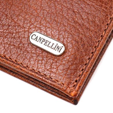 Цікавий компактний гаманець для чоловіків із натуральної шкіри флотар CANPELLINI 21874 Коричневий