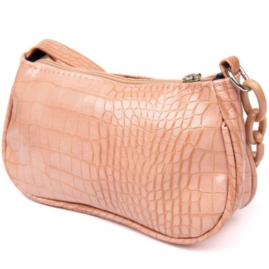 Компактная сумка-багет из кожзаменителя под экзотику Vintage sale_14926 Розовая