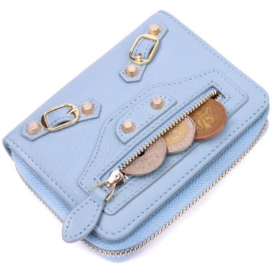 Компактний жіночий шкіряний гаманець Guxilai 19421 Блакитний