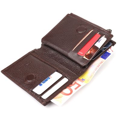 Чоловічий компактний вертикальний гаманець з натуральної шкіри CANPELLINI 21674 Коричневий