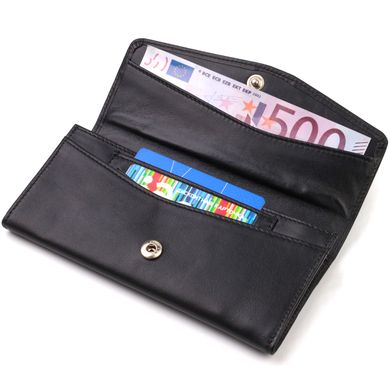 Шикарний жіночий гаманець із зручним функціоналом шкіряний CANPELLINI 21724 Чорний