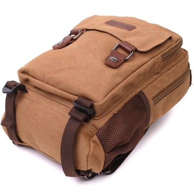 Зручний текстильний рюкзак з ущільненою спинкою та відділенням для планшета Vintage 22167 Коричневий