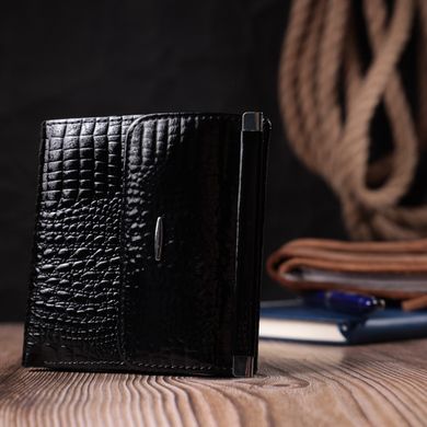 Жіночий гаманець з натуральної шкіри лакованої Vintage sale_15047 Чорний