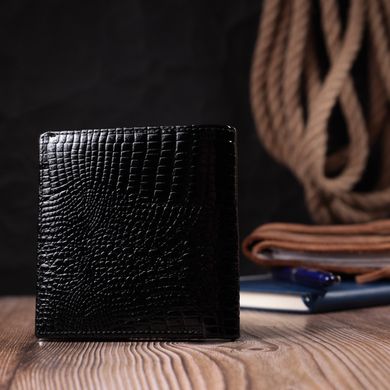 Жіночий гаманець з натуральної шкіри лакованої Vintage sale_15047 Чорний