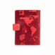 Красный кожаный картхолдер на кобурном винте с авторским художественным тиснением "7 wonders of the world"