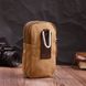 Вертикальная сумка-чехол на пояс с металлическим карабином из текстиля Vintage 22227 Песочный