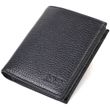 Невеликий чоловічий гаманець із натуральної зернистої шкіри без застібки BOND 21988 Чорний