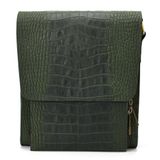 Кожаная сумка через плечо RepE-3027-4lx бренда TARWA цвет рептилия Зеленый фото