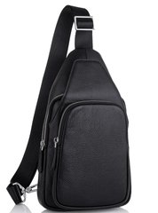 Мужская сумка-слинг через плечо натуральная кожа Tiding Bag SM8-681A Черный
