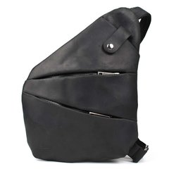Чоловіча сумка-слінг через плече мікс канвасу та шкіри TARWA RAG-6402-3md Чорний