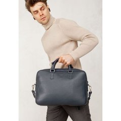 Натуральная кожаная деловая сумка Briefcase 2.0 синий Флотар Blanknote TW-Briefcase-2-blue-flo