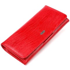 Лакированный кошелек для женщин из натуральной фактурной кожи CANPELLINI 21609 Красный