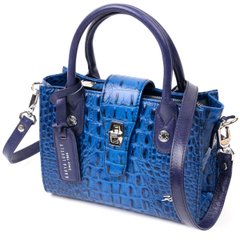 Миниатюрная женская сумка с ручками KARYA 20894 кожаная Синий