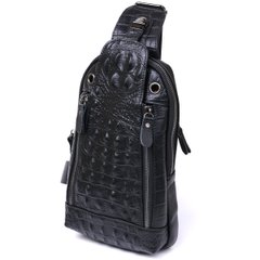 Молодіжна шкіряна чоловіча сумка через плече Vintage 20671 Чорний