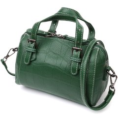 Невелика сумка жіноча з двома ручками з натуральної шкіри Vintage 22359 Зелена