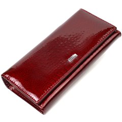 Стильний жіночий гаманець з натуральної шкіри лакованої Vintage sale_15021 Бордовий