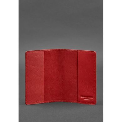 Натуральная кожаная обложка для паспорта 1.3 красная Blanknote BN-OP-1-3-red