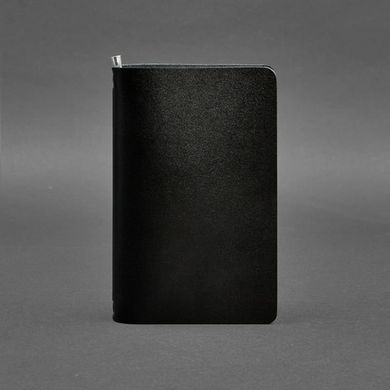 Угольно-черный кожаный блокнот (софт-бук) 8.0 на резинке Blanknote BN-SB-8-ygol