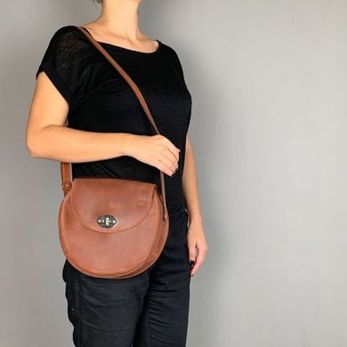 Жіноча шкіряна сумка Кругла світло-коричнева вінтажна Blanknote TW-RoundBag-kon-crz