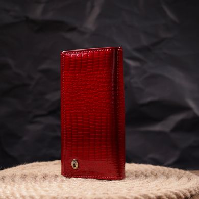Яркий женский кошелек из лакированной кожи с визитницей ST Leather 19405 Красный