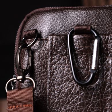 Компактная мужская сумка на пояс из натуральной кожи Vintage 22141 Коричневый