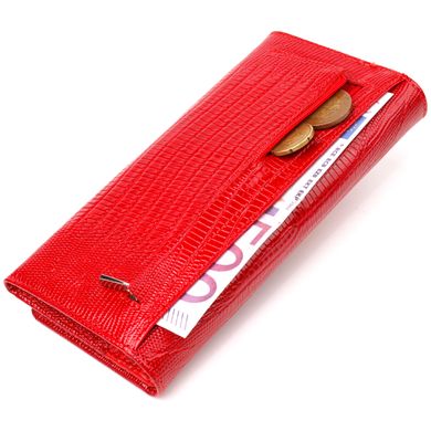 Лакований гаманець для жінок із натуральної фактурної шкіри CANPELLINI 21609 Червоний