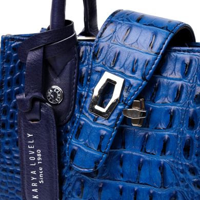 Мініатюрна сумка жіноча з ручками KARYA 20894 шкіряна Синій