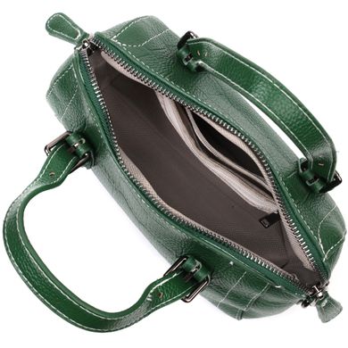 Небольшая женская сумка с двумя ручками из натуральной кожи Vintage 22359 Зеленая
