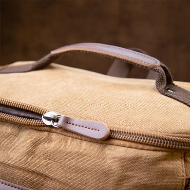 Рюкзак текстильный дорожный унисекс с ручками Vintage 20664 Песочный