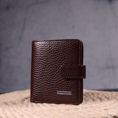 Стильний чоловічий гаманець із натуральної крупнозернистої шкіри KARYA 21373 Коричневий