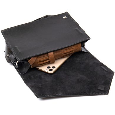 Жіноча стильна сумка з натуральної шкіри GRANDE PELLE 11434 Чорний
