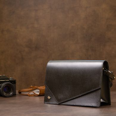 Женская стильная сумка из натуральной кожи GRANDE PELLE 11434 Черный