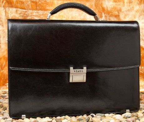 Стильный кожаный портфель VERUS 120bk, Черный