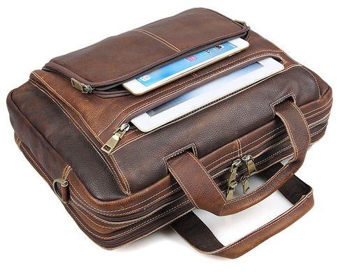 Вместительная мужская кожаная сумка для ноутбука Vintage 14432