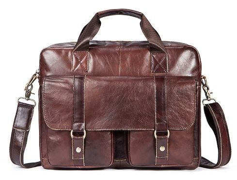 Деловая сумка мужская кожаная Vintage 14792 Коричневая